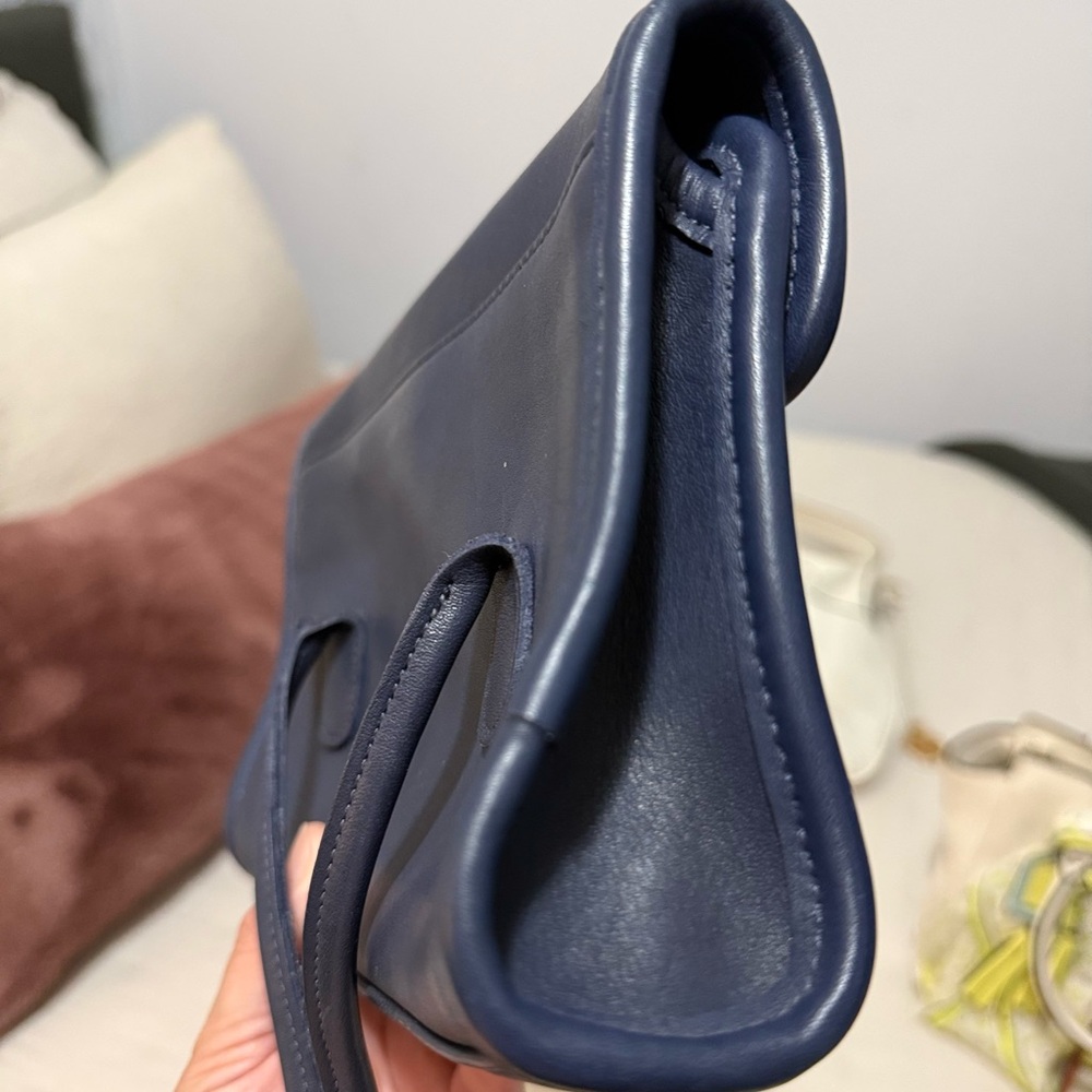 “Vintage Coach 9023 Navy Leather Flap Shoulder Bag 90s Y2K” - Picture 4 of 11